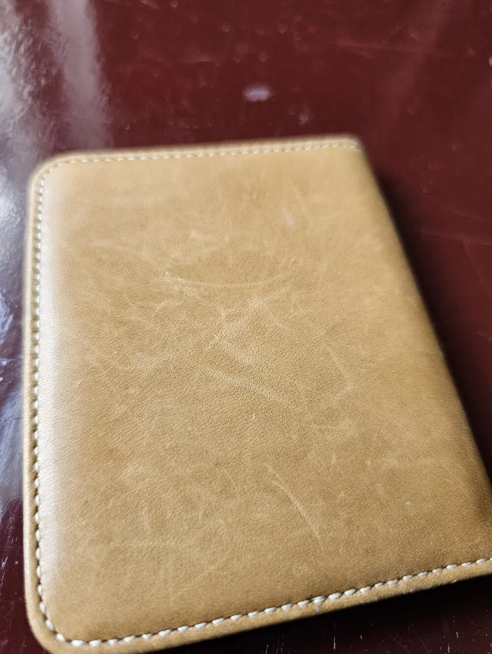 Vintage Y2k Coach Leatherware British Tan Leather Double ID Case Card Holder